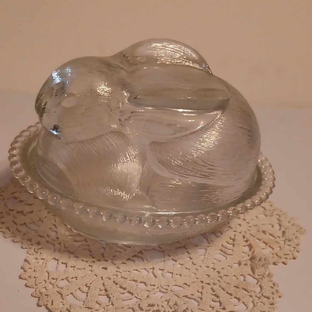 Indiana Glass Clear Bunny Dish